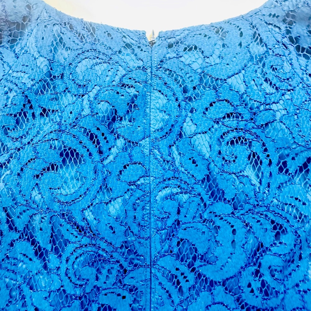 Adrianna Papell Women's Blue Lace Sheath Sz14 Cocktail dress - Picture 2 of 9